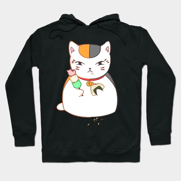 Nyanko Sensei eating (Natsume Yuujinchou) Hoodie by alice_msaf